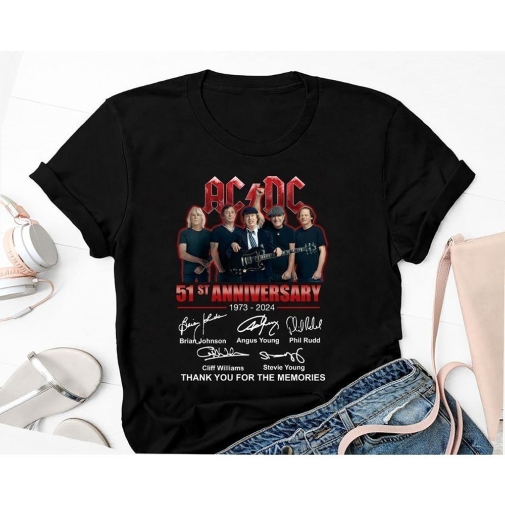 51 Years ACDC 1973-2024 Signature Band Tour Classic T-Shirt